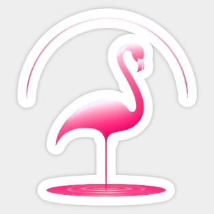 Elegant Flamingo in a Pink Oasis Sticker